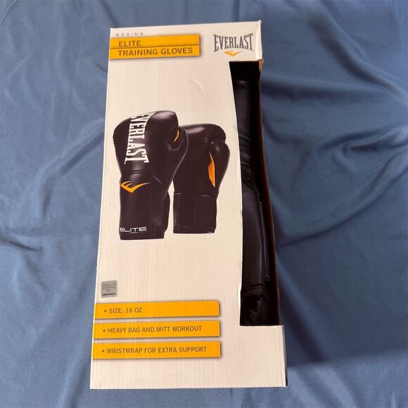 Everlast Elite Training Boxing Gloves 16 oz Black XL Bag Gloves - Picture 1 of 5